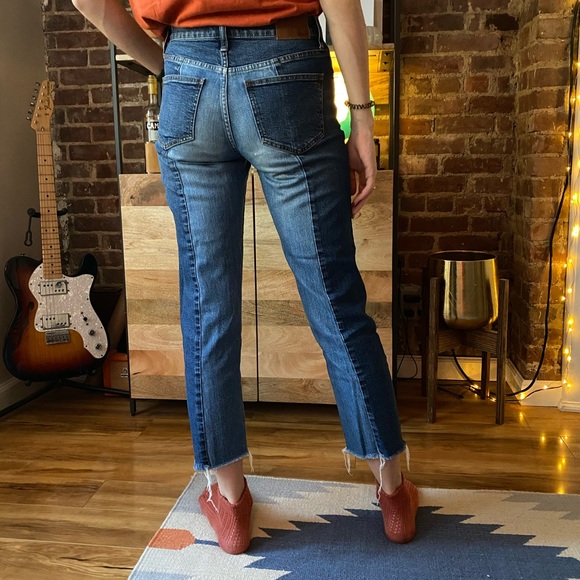 Madewell Denim - Madewell Straight Leg Denim Two Tone Jeans